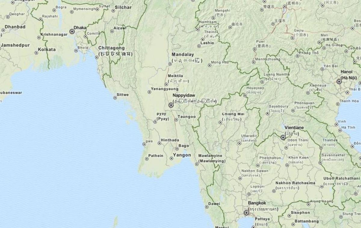 GPS mapa Myanmar