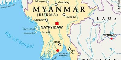 Kraj Myanmar mapie