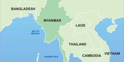 Birma na mapie Azji