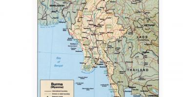Mapa Birmy z miastami