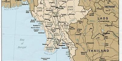 Rangun w Birmie mapie
